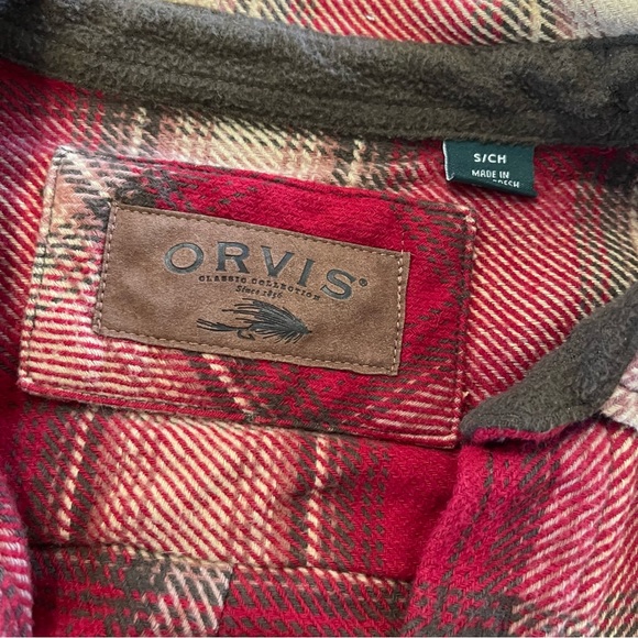 Orvis Red and Tan Plaid Flannel Jacket - Picture 3 of 3